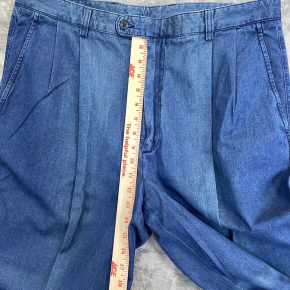 Vintage Zanella Pleated Straight Jeans Men's Size 36 Blue Denim - Picture 7 of 9